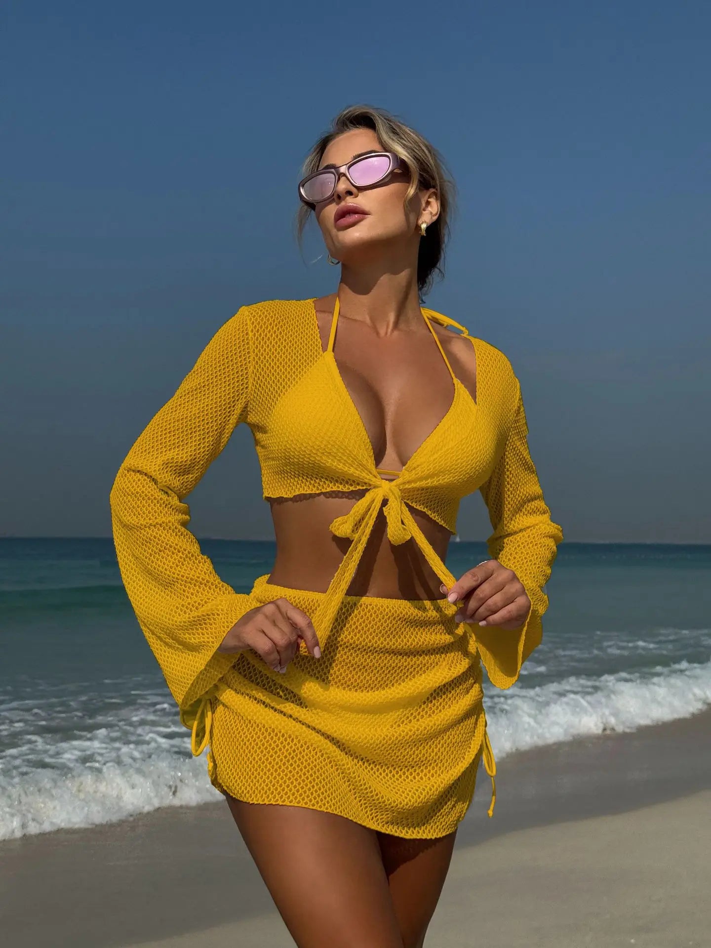 Sexy Damen Bikini Set – 4-teilig, High Waist, ohne Bügel
